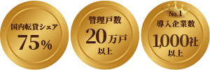 国内転貸シェア75％
